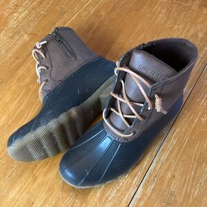 Sperry Women’s Streetwater Brown Top-Sider Lace Up Side Zip Waterproof Boots 8